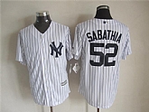 Majestic New York Yankees #52 Sabathia White Pinstripe MLB Stitched Jerseys,baseball caps,new era cap wholesale,wholesale hats