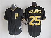 Majestic Pittsburgh Pirates #25 Polanco Black MLB Stitched Jerseys,baseball caps,new era cap wholesale,wholesale hats