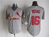 Majestic St. Louis Cardinals #16 Kolten Wong Gray MLB Stitched Jerseys,baseball caps,new era cap wholesale,wholesale hats