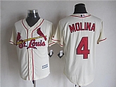 Majestic St. Louis Cardinals #4 Yadier Molina Cream MLB Stitched Jerseys,baseball caps,new era cap wholesale,wholesale hats