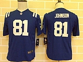 Youth Nike Indianapolis Colts #81 A.Johnson Blue Game Jerseys