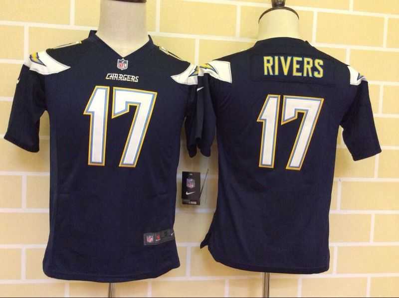 Youth Nike San Diego Chargers #17 Philip Rivers Navy Blue Game Jerseys