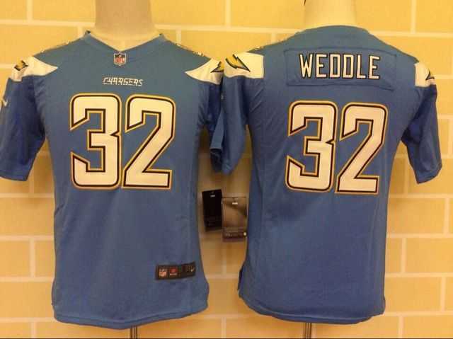 Youth Nike San Diego Chargers #32 Eric Weddle Light Blue Game Jerseys