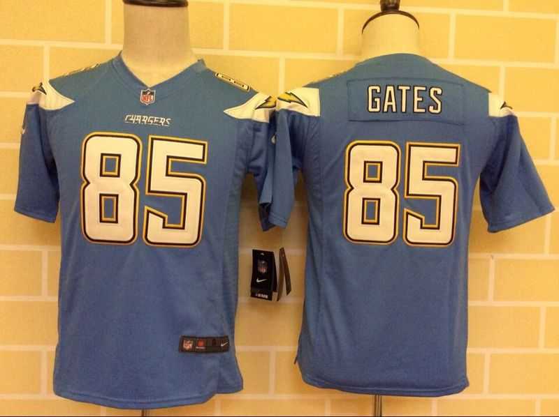 Youth Nike San Diego Chargers #85 Antonio Gates Light Blue Game Jerseys