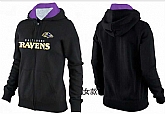 Womens Baltimore Ravens Team Logo 2015 Full Zip Hoodie-23,baseball caps,new era cap wholesale,wholesale hats