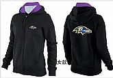 Womens Baltimore Ravens Team Logo 2015 Full Zip Hoodie-37,baseball caps,new era cap wholesale,wholesale hats