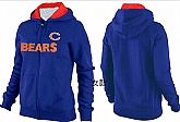 Womens Chicago Bears Team Logo 2015 Full Zip Hoodie-25,baseball caps,new era cap wholesale,wholesale hats