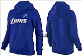 Womens Detroit Lions Team Logo 2015 Full Zip Hoodie-10,baseball caps,new era cap wholesale,wholesale hats
