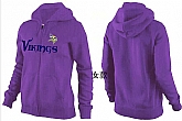 Womens Minnesota Vikings Team Logo 2015 Full Zip Hoodie-13,baseball caps,new era cap wholesale,wholesale hats