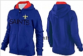 Womens New Orleans Saints Team Logo 2015 Full Zip Hoodie-24,baseball caps,new era cap wholesale,wholesale hats