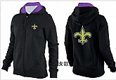 Womens New Orleans Saints Team Logo 2015 Full Zip Hoodie-35,baseball caps,new era cap wholesale,wholesale hats