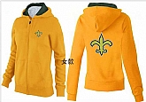 Womens New Orleans Saints Team Logo 2015 Full Zip Hoodie-37,baseball caps,new era cap wholesale,wholesale hats