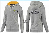 Womens New Orleans Saints Team Logo 2015 Full Zip Hoodie-46,baseball caps,new era cap wholesale,wholesale hats