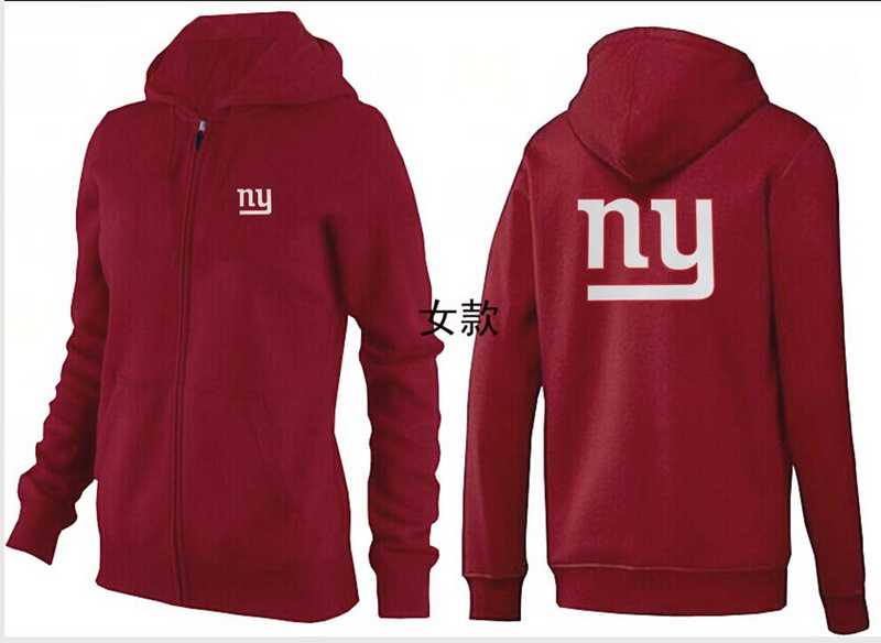 Womens New York Giants Team Logo 2015 Full Zip Hoodie-65