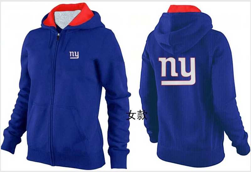 Womens New York Giants Team Logo 2015 Full Zip Hoodie-77