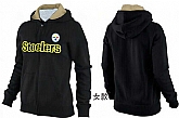 Womens Pittsburgh Steelers Team Logo 2015 Full Zip Hoodie-24,baseball caps,new era cap wholesale,wholesale hats