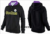 Womens Pittsburgh Steelers Team Logo 2015 Full Zip Hoodie-25,baseball caps,new era cap wholesale,wholesale hats