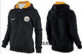 Womens Pittsburgh Steelers Team Logo 2015 Full Zip Hoodie-72,baseball caps,new era cap wholesale,wholesale hats