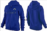 Womens San Diego Chargers Team Logo 2015 Full Zip Hoodie-10,baseball caps,new era cap wholesale,wholesale hats