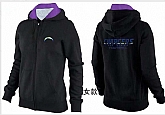 Womens San Diego Chargers Team Logo 2015 Full Zip Hoodie-54,baseball caps,new era cap wholesale,wholesale hats