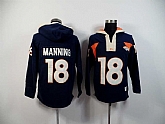 Denver Broncos #18 Peyton Manning Dark Blue 2015 New Stitched Hoodie,baseball caps,new era cap wholesale,wholesale hats