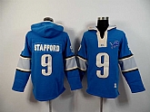 Detroit Lions #9 Matthew Stafford Blue 2015 New Stitched Hoodie,baseball caps,new era cap wholesale,wholesale hats