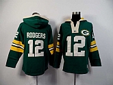 Green Bay Packers #12 Aaron Rodgers Green 2015 New Stitched Hoodie
