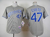 Kansas City Royals #47 Cueto Gray Cool Base Jerseys,baseball caps,new era cap wholesale,wholesale hats