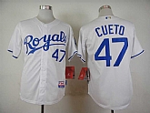 Kansas City Royals #47 Cueto White Cool Base Jerseys,baseball caps,new era cap wholesale,wholesale hats