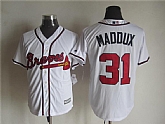 Majestic Atlanta Braves #31 Maddux White MLB Stitched Jerseys,baseball caps,new era cap wholesale,wholesale hats