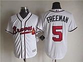 Majestic Atlanta Braves #5 Freddie Freeman White MLB Stitched Jerseys,baseball caps,new era cap wholesale,wholesale hats