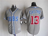 Majestic Chicago Cubs #13 Starlin Castro Gray MLB Stitched Jerseys,baseball caps,new era cap wholesale,wholesale hats
