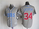Majestic Chicago Cubs #34 Jon Lester Gray MLB Stitched Jerseys,baseball caps,new era cap wholesale,wholesale hats