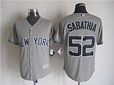 Majestic New York Yankees #52 Sabathia Gray MLB Stitched Jerseys,baseball caps,new era cap wholesale,wholesale hats
