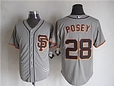 Majestic San Francisco Giants #28 Buster Posey Gray MLB Stitched Jerseys,baseball caps,new era cap wholesale,wholesale hats