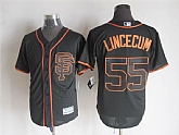 Majestic San Francisco Giants #55 Tim Lincecum Black SF MLB Stitched Jerseys,baseball caps,new era cap wholesale,wholesale hats
