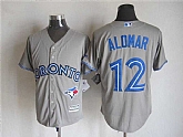 Majestic Toronto Blue Jays #12 Alomar Gray MLB Stitched Jerseys,baseball caps,new era cap wholesale,wholesale hats