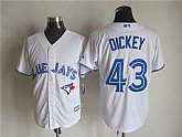 Majestic Toronto Blue Jays #43 R.A. Dickey White MLB Stitched Jerseys,baseball caps,new era cap wholesale,wholesale hats