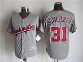 Majestic Washington Nationals #31 Max Scherzer Gray MLB Stitched Jerseys,baseball caps,new era cap wholesale,wholesale hats