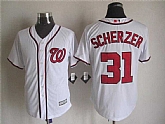 Majestic Washington Nationals #31 Max Scherzer White MLB Stitched Jerseys,baseball caps,new era cap wholesale,wholesale hats