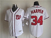 Majestic Washington Nationals #34 Harper White MLB Stitched Jerseys,baseball caps,new era cap wholesale,wholesale hats