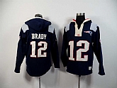 New England Patriots #12 Tom Brady Dark Blue 2015 New Stitched Hoodie,baseball caps,new era cap wholesale,wholesale hats