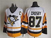 Pittsburgh Penguins #87 Sidney Crosby CCM Throwback White-Yellow Jerseys,baseball caps,new era cap wholesale,wholesale hats
