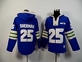 Seattle Seahawks #25 Richard Sherman Blue 2015 New Stitched Hoodie,baseball caps,new era cap wholesale,wholesale hats