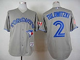 Toronto Blue Jays #2 Tulowitzki Gray Cool Base Jerseys,baseball caps,new era cap wholesale,wholesale hats