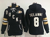 Womens Anaheim Ducks #8 Teemu Selanne Black Stitched Hoodie,baseball caps,new era cap wholesale,wholesale hats