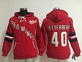 Womens Detroit Red Wings #40 Henrik Zetterberg Red Stitched Hoodie,baseball caps,new era cap wholesale,wholesale hats