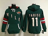 Womens Minnesota Wilds #11 Zach Parise Green Stitched Hoodie,baseball caps,new era cap wholesale,wholesale hats