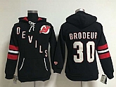 Womens New Jerseys Devils #30 Martin Brodeur Black Stitched Hoodie,baseball caps,new era cap wholesale,wholesale hats