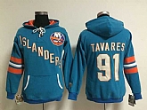 Womens New York Islanders #91 John Tavares Blue Stitched Hoodie,baseball caps,new era cap wholesale,wholesale hats